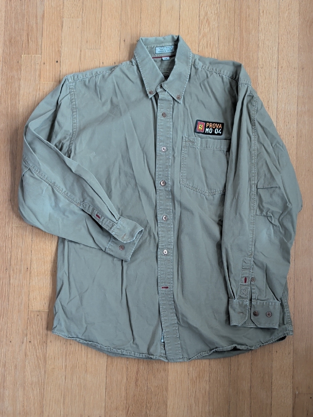 Ferrari Olive Green Casual Button-Down Shirt